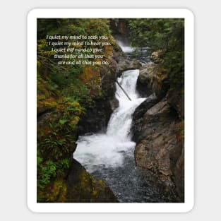 I Quiet My Mind: Forest Waterfall Sticker